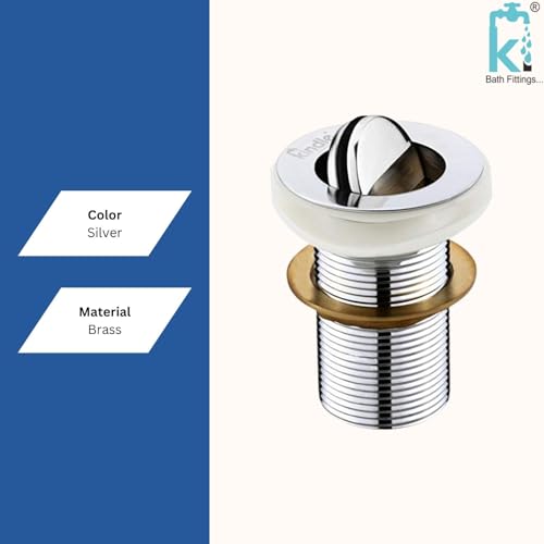 Image of KI Stainless Steel Waste Coupling Stopper with Brass Fittings (Full Thread) for Wash Basin - Durable and Leak-Proof Sink Drain Stopper (3-inch)