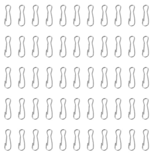 Mini Skater Small 304 Stainless Steel Sping Hooks Rust-Proof Lanyard Snap Clip Hooks for ID Badge Holder Lanyards Key Chain DIY Crafts (50, 13mm/0.51Inch)