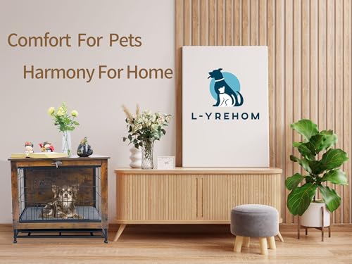 Dog Crate Wooden Dog Crates,Dog Crate Furniture for Small Dogs, Decorative Wooden Dog Kennel Cage House Indoor with Tray Cushion Foldable Top, End Side Table,Small,25" L,Rustic Brown - Image 5