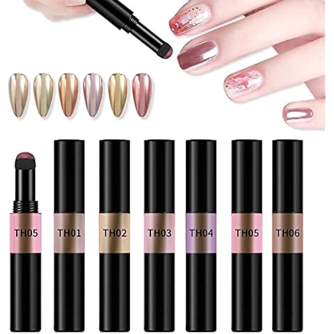 BISHENGYF Chrom Nagelpuder Stift, Neuartiges Design Nagelpulver Cover