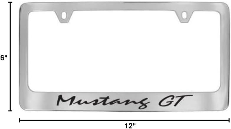 Ford Mustang GT Chrome Plated Metal License Plate Frame Holder
