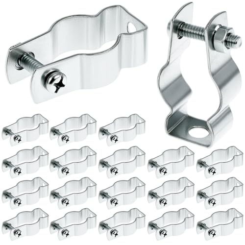 QWORK 3/4" EMT Rigid Conduit Hanger, 20 Pack Conduit Hanger with Bolt, Zinc Plated Insulated Supports, Pipe Clamps