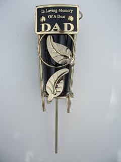 In Loving Memory Grave Vase With Gold Spike - Dad