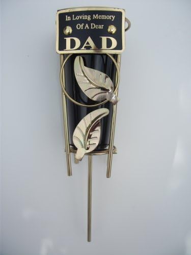 In Loving Memory Grave Vase With Gold Spike - Dad