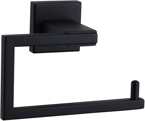 Soporte de papel higiénico negro mate SUS 304 de acero inoxidable montado en la pared Soporte de rollo de papel higiénico para baño