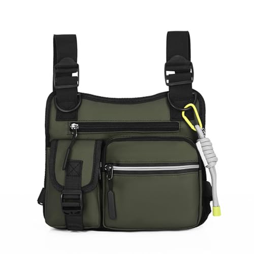 Tactical Chest Rig Pack, Multi-compartment, Adjustable Shoulder Strap, for Cycling, Biking, Jogging, Work