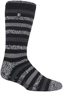 HEAT HOLDERS - Mens 2.3 Tog Fleece Lined Indoor Thermal Slipper Socks with Grips (6-11 UK, 39-45 EU