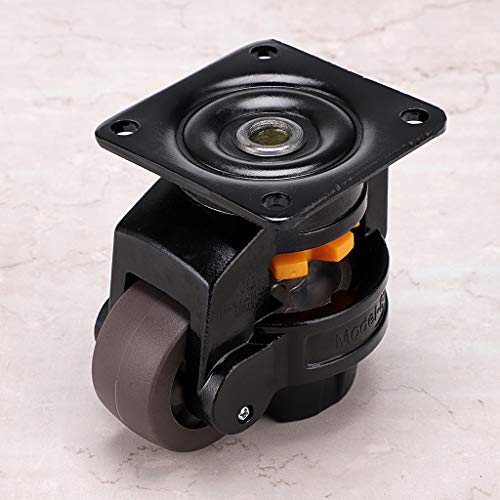 Skelang Leveling Machine Caster Model-80, Large Top Plate Leveling Wheel With Retractable Nbr Pad For Heavy Workbench, Electric Equipment, Vending Machine, Total Loading Capacity 3300 Lbs, Pack Of 4 #TOP5