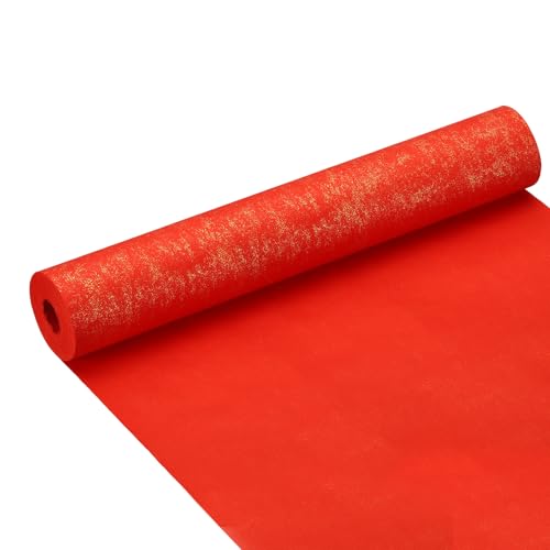 PATIKIL Carta Cinese Xuan Rotolo 65Ft x 13.4 Pollici Semi Grezzo Maturo Carta Pratica Calligrafia Cinese Chunlian Duilian Coppie, Rosso Brillante