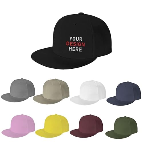 Custom Personalized Baseball Cap Design Your Own Picture Text, Customize Hat For Men Women Casual Caps Snapback Dad Hat Custom Gift Black #TOP4