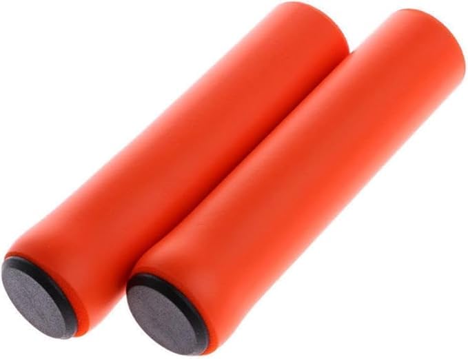 2Pcs Orange Bike Handlebar Grips, Soft Foam Silicone Sponge Handle Bar Grips Handlebar Cover, Mountain Bike Sponge Handle Set Riding Equipment Grips