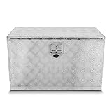 DNA MOTORING Truck Tool Box Lockable Storage Box, Truck Bed Tool Box Truck Bed Organizer Aluminum Truck Tool Boxes for Bed of Truck, w/Lock & Keys, 31.5' L X 19' D X 19' H Silver, TBOX-T5-014-ALU