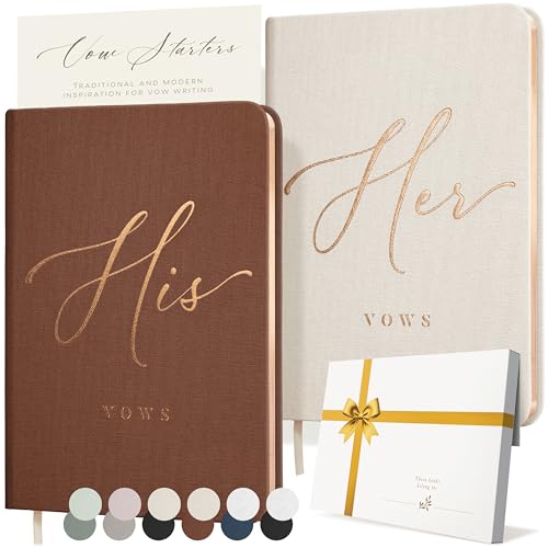 Vow Books His and Hers - Linen Wedding Vow Books Perfect as Bride &...