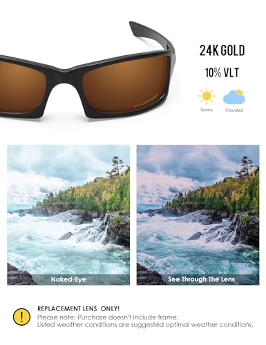 Image of BLAZERBUCK Anti-salt Polarized Replacement Lenses for Oakley Fives Squared(4+1) OO9238 Sunglasses - Amber