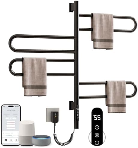 Toallero Eléctrico, Rotación de 180° Radiador de Baño Eléctrico, ...