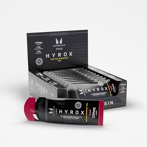 Image of Myprotein Pro x HYROX Pre-Workout Gel (12 Pack), 230mg Caffeine, 1.5g Beta-Alanine & Vitamin B for Improved Stamina & Reduced Fatigue, Endurance Gel for Sports, Workout & HYROX Training, Sour Cherry