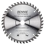 185mm x 20mm Bore x 40T TCT Saw Blade. 185mm Circular Saw Blade For Rough Cuts x 20mm Bore + 16mm Bore Reduction Rings Fits Evolution Bosch Makita Ryobi Dewalt Circular Saws Etc