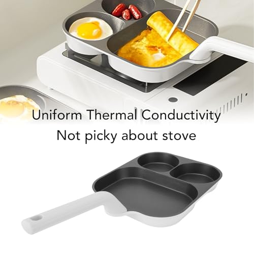 WGFOIP Nonstick 3 Cup Egg Frying Pan with Safe Tilt Opening for Quick Cooking for Breakfast Lovers Ti Alloy