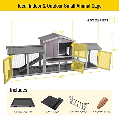 Rabbit Hutch Bunny Hutch Large Rabbit Cage, Indoor Bunny Cage Outdoor Rabbit House (Style2) #TOP4