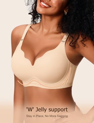 Image of VRVOCIE Wireless Bras for Women No Underwire Crossover V Mesh Seamless Supportive Bralettes Full Coverage Everyday Bra