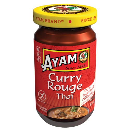 AYAM Pâte de Curry Rouge | 100% Ingrédients Naturels | Saveurs Authentiques | Facile à cuisiner | Thaï | Alimentation Saine | Sans Gluten, Lactose et Conservateurs -...