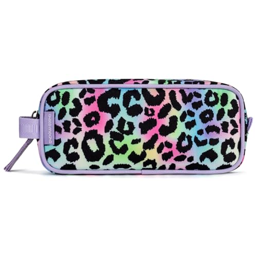 Image of Choco Mocha Kids Pencil Case for Girls, Soft Zipper Pencil Pouch for Girls Kids Pencil Case for School, Dinosaur Pencil Bag for Girl Toddler, Pink