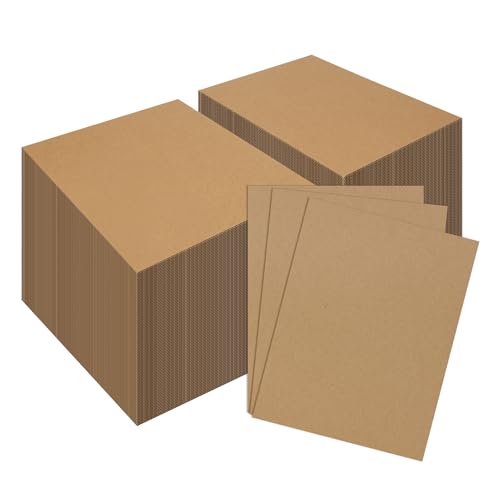 Image of RLAVBL 200 Pack 8.5x11 Corrugated Cardboard Sheets, Flat Cardboard Inserts for Shipping, Mailing, Packing, DIY Crafts