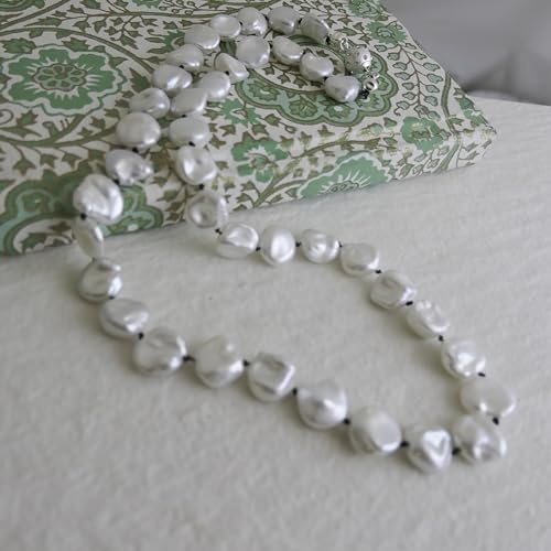 Collier perles de riz d'eau douce et argent 925 de qualité joaillerie - 6