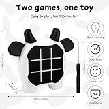 Tic Tac Toe Bolt Game, Noughts and Crosses 3 In 1 Handheld Puzzle Console Animal Theme Board Game Memory Fidget Toys Portable Electronic Games for Kids Adults Car Ride Travel (Cow) - Image 2