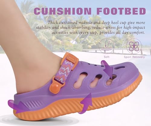Image of KuaiLu Womens Classic Recovery Clogs Comfortable Walking Cushion Sandals for Women Relif Plantar Fasciitis Ladies Orthotic Arch Support Slip-on Mules, Adult Slip Resistant Shoes