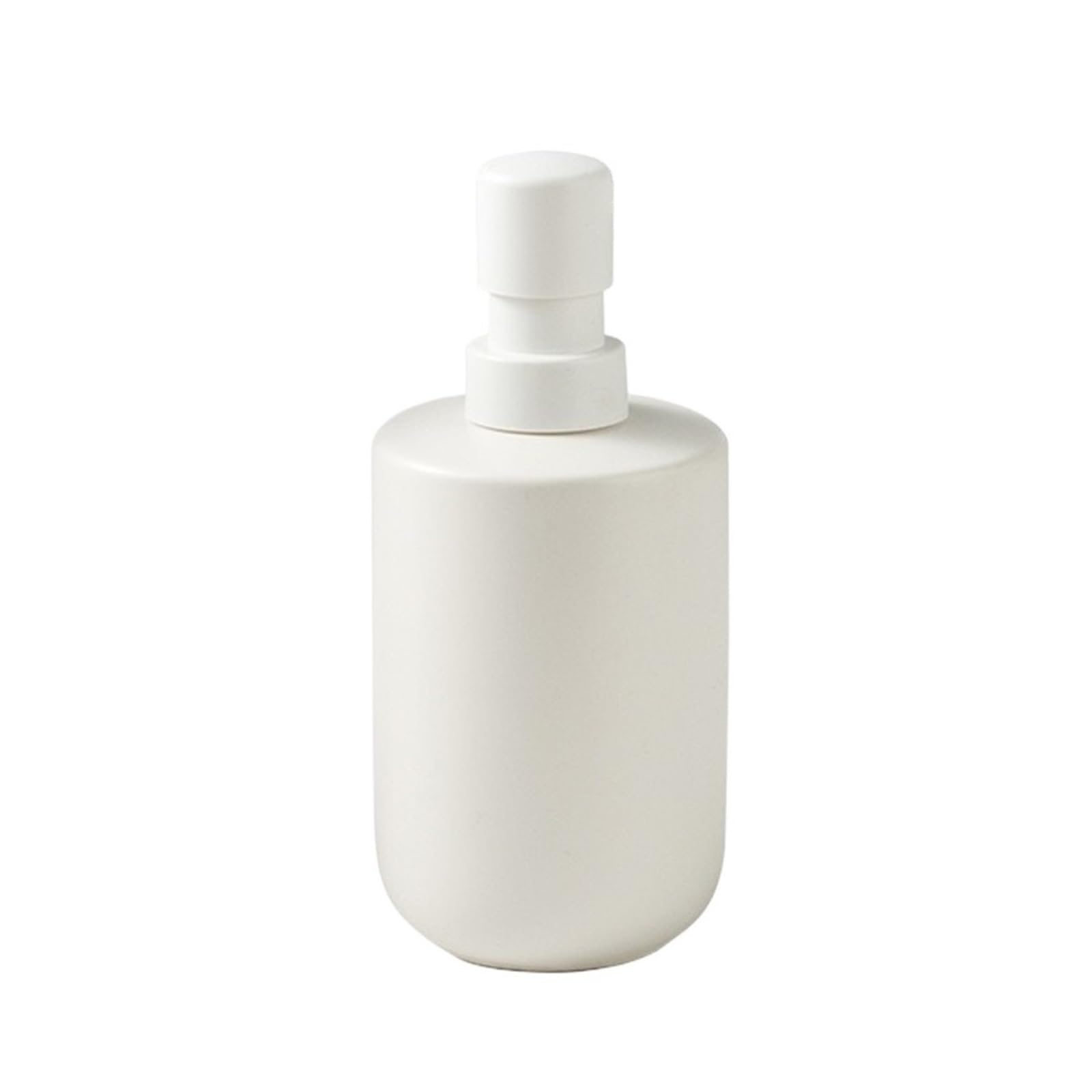 Yuue White Empty Barthroom And Dish Matte Soap Dispenser Ceramic Lotion For Bathroom Countertop Dish Decor For Counter(,Circular)