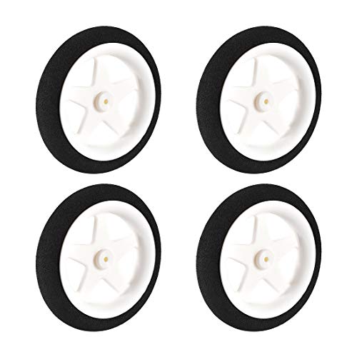Uxcell RC Model Plane Aircraft Micro Sport Wheel 0.07 Inch X 3 Inch - 4PCS