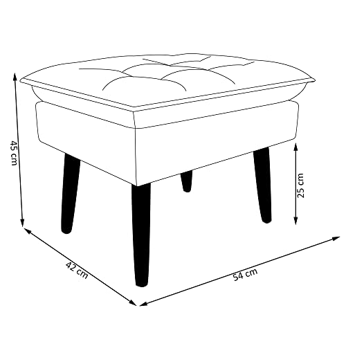 Puff Decorativo para Sala de Estar Opala Suede Azul Turquesa - Montanaris Decor