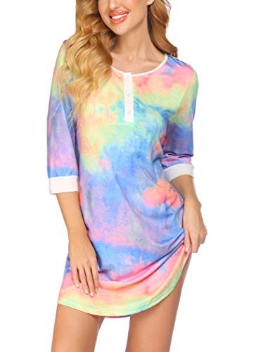 Ekouaer Sleepwear For Women Night Shirts Crew Neck Nightgowns Soft Sleeping Shirt Comfy Nightwear #TOP13