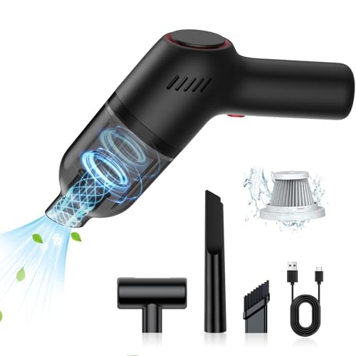 Vexiqimta Handheld Vacuum Cleaner, 9000Pa Car Vacuum Cleaner Cordless, 120W Rechargeable Mini Handheld Vacuum, Cleaning for Cars, Home, Office and Hotels