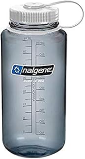 NALGENE Tritan 32 oz Wide Mouth BPA-Free Water Bottle, Gray w/white