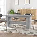 HETFTJN Esstisch Grau Sonoma 180x90x76 cm aus Holzwerkstoff Modernes Design mit Stabiler Tischplatte und minimalistischem Charme für Küche Esszimmer Balkon Restaurant und Bistro