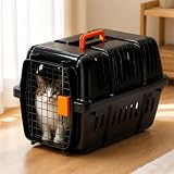 N＆S ペットキャリー 猫 犬 ハードキャリー Sサイズ ブラック IATA基準 航空輸送対応 小型犬～中型犬 通気性 組立簡単 旅行 通院 室内用 HKX07