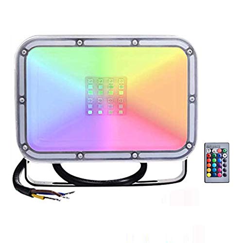 Sararoom 20W Foco LED RGB de Colores 16 Color 4 Modos Proyector LED Exterior IP67 Impermeable Foco de cambio de color RGBW, Foco LED Proyector Colores con Función de memoria para Jardín Bodas Fiestas Cover