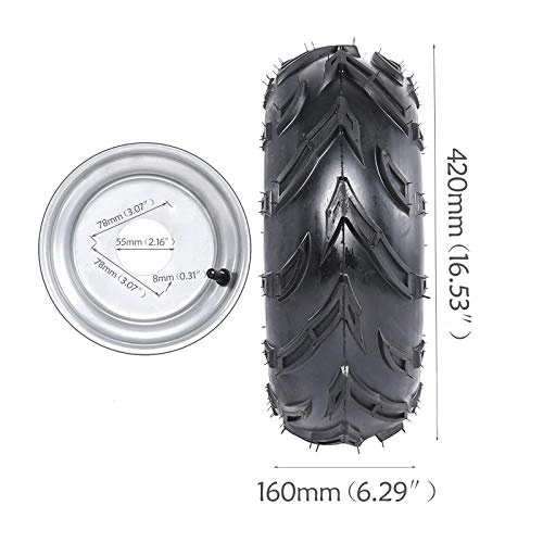 image for ZXTDR ZXDTR 2PCS Front 16X8-7 Tubeless Wheel Tires with Rims and Disc 