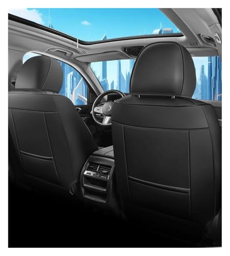 Housses de siège voiture en cuir premium noir, protection intégrale 5 places
