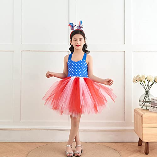 SIMAYA Fantasia infantil infantil para meninas de 4 de julho, dia independente, vestido de tule para
