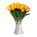 Decora 10Pcs/Bag PU Holland Mini Tulip Artificial Flower Real Touch for Wedding,Room,Home,Hotel,Party Decoration and Holiday Gift(Yellow and Red)