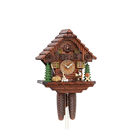 Hekas Cuckoo Clock Black Forest House with Moving Beer Drinker KA 879