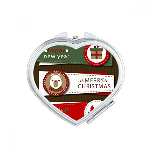 Miroir compact cœur feuille colorée Noël petit miroir de poche portable