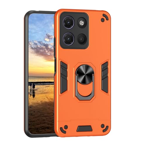 �X�}�z�P�[�X �Ή��@�� for Motorola Edge 70 / X70 Air �J�[�}�E���g���C�X�^���h [�n�[�hPC+TPU] 2 in 1 �ϏՌ��E�ϗ��� �����Y�ی�@�\�t�� Orange
