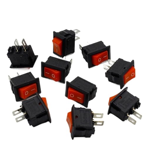 Interruptor basculante para barco 3A 250V mini switch ON OFF SPST rojo G125 10uds