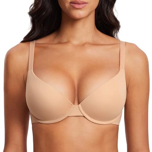 Image of DOBREVA Women's Push Up T-Shirt Bra Underwire Padded Bras Plunge Full Coverage