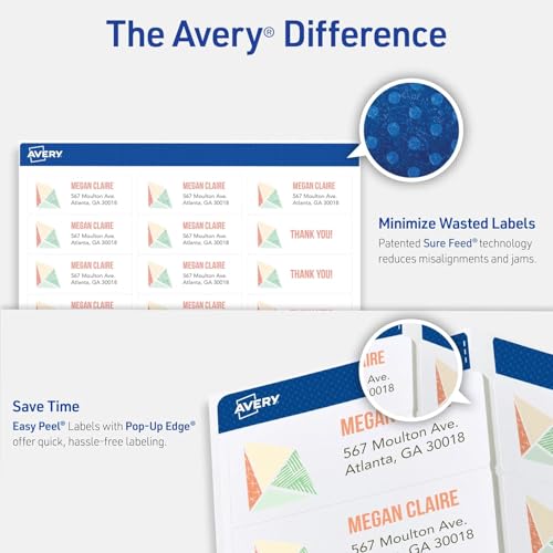 Avery Easy Peel Address Labels, 1" X 2-5/8" - 22,500 Blank White Mailing Labels for Shipping, Printing and More (5160) by Avery - Image 4