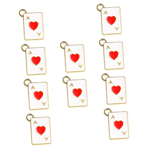 SEWACC 20 Pçs Pingente De Pôquer Colar De Pingente De Amuleto Chaveiro Para Artesanato Pingentes De